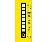 Lot de 10 bandes de mesure de température de +77 °C à +116 °C verticales, 8 champs, irréversibles - Section HPC