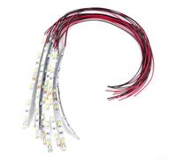 Lot de 10 bandes LED flexibles pré-câblées pour applications LED SMD dans un éclairage miniature, y compris les modèles ferroviaires, intérieurs et aménagements de maison de poupée (lumière chaude)