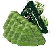 Lot de 10 barres de shampooing triangulaires Nature, kit de savon vert Nature Seven, mousse riche, facile à transporter pour tous les types de cheveux, doux pour les cheveux et le cuir chevelu