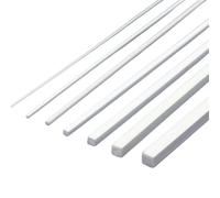 Lot de 10 barres solides blanches, tiges carrées en plastique ABS de 1 x 1 mm à 10 x 10 mm, longueur 250 mm, matériau ABS DIY for accessoires de pièces de modèle(1x1mm)