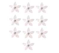 Lot de 10 barrettes à cheveux à fleurs blanches pour femmes et filles - Pour mariage, bal de fin d'année, fête - Accessoires de décoration en métal