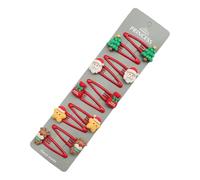 Lot de 10 barrettes à cheveux de Noël pour filles - Père Noël, renne, bonhomme de neige