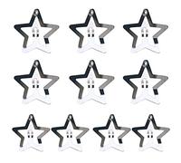 Lot de 10 barrettes à cheveux en forme d'étoile en métal Argenté