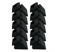 Lot de 10 bases de main courante d'escalier en fer noir, 5 x 3,3 x 3,3 cm, pour installation polyvalente de balustrade, montage robuste et sûr, escaliers domestiques et commerciaux