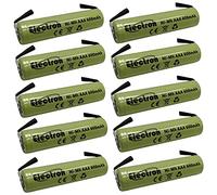 Lot de 10 batteries rechargeables Ni-Mh mini stylo AAA de 1,2 V, 600 mAh, avec languettes terminales à souder pour pack de batteries