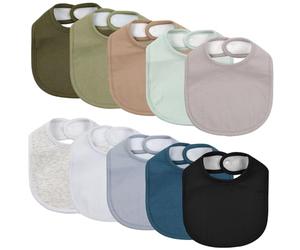 Lot de 10 bavoirs bandanas à bouton-pression pour bébés garçons et filles, en coton bio avec fermeture à pression pour nouveau-né, Ensemble Inspire, 0-36 months