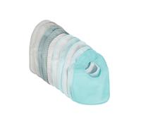 Lot de 10 bavoirs bébé en coton imperméable 10x gris/ turquoise 0/1M(50/54)