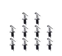 Lot de 10 becs verseurs d'huile et bouchons de bouteille multi-usages - Ajustement universel pour huile, vin rouge, sauce soja, vinaigre et assaisonnement - Avec tube d'aération et design incurvé