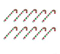 Lot de 10 béquilles de Noël gonflables en PVC : décorations de Noël amusantes et festives (imprimées en vert)