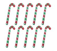Lot de 10 béquilles de Noël gonflables en PVC pour fêtes de fin d'année, présentoirs de vente au détail et décorations de fête (imprimé en vert)