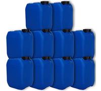 Lot de 10 bidons - Jerrican 5 L Bleu HDPE ouverture DIN 51 qualité alimentaire (10x22040)
