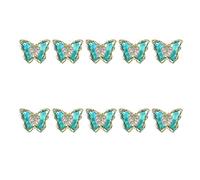 Lot de 10 bijoux pour ongles 3D de luxe - Zircon - Cristaux brillants - Diamant - Pour décoration d'ongles - Bagues et boucles d'oreilles
