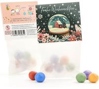 Lot de 10 billes de fleurs « Joyeux Noël » | Petit cadeau & petit cadeau durable pour Noël | Bombes à semences pour collègues, invités et enfants | Petit cadeau pour l'Avent, remplissage du calendrier