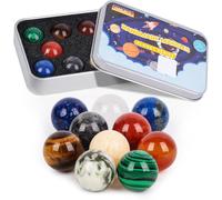 Lot de 10 billes pour enfants,16 mm,multicolores,en cristal,pour décoration