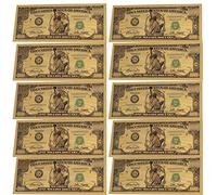 Lot de 10 billets dorés d'un million de dollars, billets de banque colorés en feuille d'or à collectionner pour la décoration, avec des détails incroyables