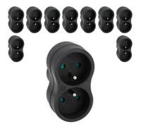 Lot de 10 biplites recyclées bioplastique - 2x16A - noir - Zenitech