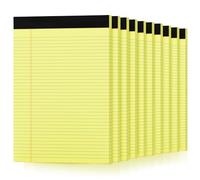 Lot de 10 blocs de papier à lettre lignés jaunes de 21,6 x 27,9 cm - Papier jaune - 30 feuilles par tablette d'écriture - Pour la maison, le bureau
