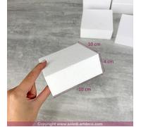 Lot de 10 blocs en polystyrène 10x10x4 cm pavés en Styropor blanc pour bricoloage