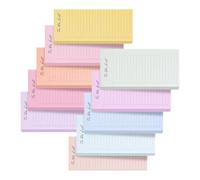 Lot de 10 blocs-notes adhésifs colorés, 50 feuilles par bloc, notes adhésives repositionnables, petits carnets lignés pour planification quotidienne, notes adhésives colorées