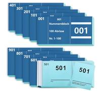 Lot de 10 blocs numérotés pour 1000 billets, bleus, en vrac, tombola, pour événements, foires, fêtes, tirages au sort