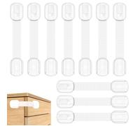 Lot de 10 Bloque Porte Bébé, Securite Placard Enfant avec Adhésif Fort, Bloc Porte Securite Bebe, Bloque Tiroir Placards, blanc