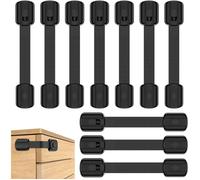 Lot de 10 Bloque Porte Bébé, Securite Placard Enfant avec Adhésif Fort, Bloc Porte Securite Bebe, Noir