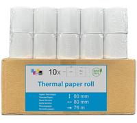 lot de 10-Bobine Papier Thermique,80x80x12 mm,rouleaux thermique 80x80x12 pour ticket de caisse-bobines de papier thermiques pour imprimante,caisse enregistreuse