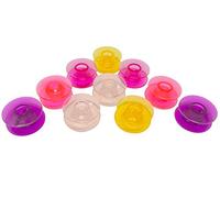 Lot de 10 bobines en plastique colorées pour machines à coudre Pfaff Performance 5,0 5,2