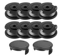 Lot de 10 bobines et couvercles de rechange pour fil de débroussailleuse Bosch Easygrass | Compatible avec ART 23 SL et ART 26 SL | 1,6 mm de diamètre | Longueur 4,9 m par bobine