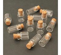 Lot de 10 bocaux en verre miniatures pour maison de poupée : bouteilles en verre à l'échelle 1/12 - Mini boîte vide avec liège, accessoires de maison de poupée, décoration de maison de poupée