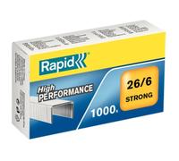 Lot de 10 Boîte de 1000 agrafes 26/6 Strong, acier