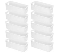 Lot de 10 Boite Rangement, Boite Rangement Plastique, Bac de Rangement, pour Cuisine, Placard, Bureau, Salle de Bain, Jouets, Maison, Cosmétiques,24.5 X 7.5 X 9.5cm
