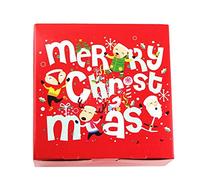 Lot de 10 boîtes à biscuits de Noël avec dessin animé Père Noël Nougat Bonbons Nourriture Boulangerie Carré Emballage Papier pour Cas Merry Christmas