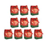 Lot de 10 boîtes à bonbons de Noël, Père Noël, bonhomme de neige, renne pour enfants, boîte de rangement pour biscuits, décoration de fête du Nouvel An