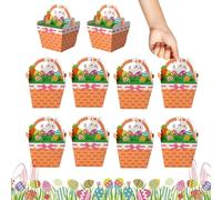 Lot de 10 boîtes à bonbons en papier de Pâques vides | Boîtes à friandises sur le thème du lapin pour la maison, le bureau, l'école, l'appartement, les fêtes de festival, les soirées de famille, les