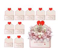 Lot de 10 boîtes à enveloppes de Saint Valentin avec motif de cœur romantique pour fêtes, pour la famille et les proches lors des fêtes de vacances et du Nouvel An