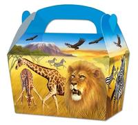 Lot de 10 boîtes à goûter à thème pour enfants/enfants - Pour transporter de la nourriture, un pique-nique, un anniversaire, un mariage, une fête prénatale (jungle)