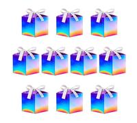 Lot de 10 boîtes cadeaux en papier pailletées colorées pour des occasions telles que mariages, anniversaires, Saint-Valentin et plus encore. Boîtes faciles à assembler