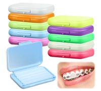 Lot de 10 boîtes de cire dentaire pour appareils dentaires, orthodontie dentaire, cire dentaire avec odeur de fruits, soin bucco-dentaire, silicone orthodontique, protection des gencives (10 parfums)