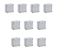 Lot de 10 boîtes de dérivation étanches IP56, 100 x 100 x 50 mm, avec couvercle à vis, parois lisses, 10 boîtes électriques murales pour raccords et connexions, utilisation intérieure et extérieure