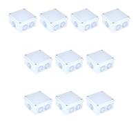 Lot de 10 boîtes de dérivation murales étanches IP55, 100 x 100 x 50 mm, avec sorties passe-câbles et couvercle à pression, 10 kits boîte électrique pour raccords et connexions