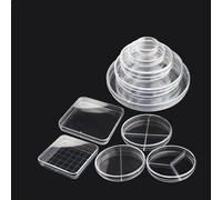 Lot de 10 boîtes de Petri stériles en plastique for la culture bactérienne, destinées aux fournitures scolaires et scientifiques de laboratoire (taille : 90 mm, deux grilles).(90mm Three Lattices)