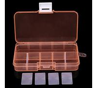 Lot de 10 boîtes de rangement avec fentes réglables - Organisateur de bijoux - Valise de bricolage - Perles - Plastique - Maison et organisateurs - Organisation de Noël (orange, taille unique)