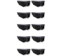 Lot de 10 boîtes de rangement pour appâts topicides toxiques stations de sécurité standard HACCP. distributeurs pour rats et grandes souris, couleur noire