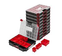 Lot de 10 boîtes de rangement pour petites pièces avec couvercle transparent - Mallette de tri avec compartiments amovibles