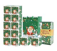 Lot de 10 boîtes de vœux de Noël | décorations de fête fantaisie avec sac et pour San Amis célébration maison nouvelle famille diplômée anniversaire