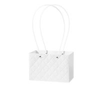 Lot de 10 boîtes d'emballage fleurs portables, décoration mariage, sac cadeau, à main, emballage bouquet fête d'anniversaire Saint-Valentin pour Douquet de Fleuriste(White)