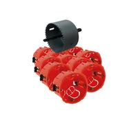 - Lot de 10 boîtes encastrement placo Ø67mm + scie-cloche - Rouge