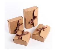 Lot de 10 boîtes pliables en papier for cadeaux mariage, surprise la Saint-Valentin Pour InvitéS - Mariage, BaptêMe(Brown,14x14x5cm)
