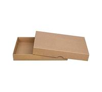 Lot de 10 boîtes pliantes - 15,5 x 23,5 cm - Hauteur de remplissage : 25 mm - Avec couvercle - Vintage - Papier kraft - Carton cadeau - Boîte d'archivage